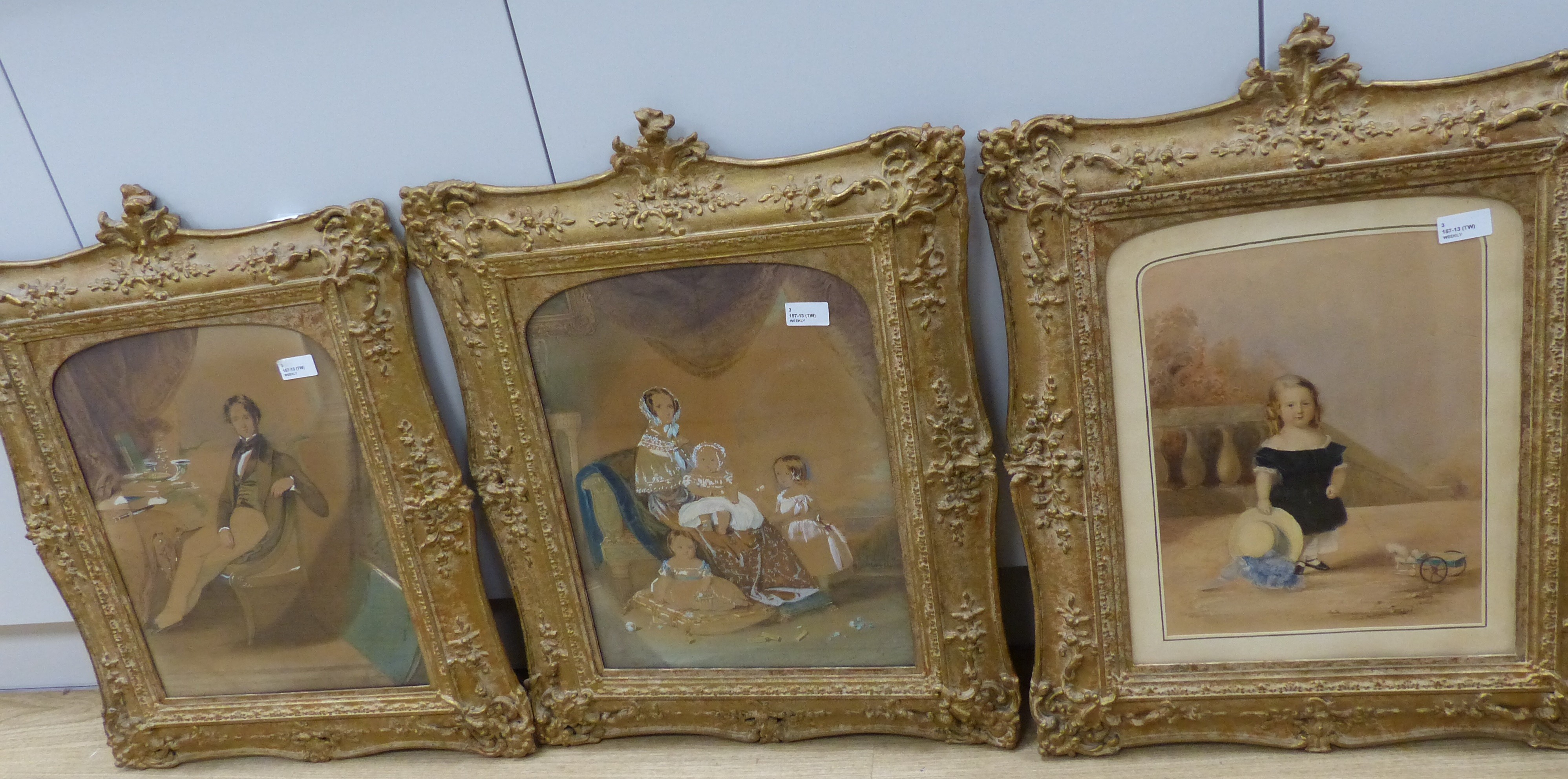 A group of three early 19th century watercolour portraits